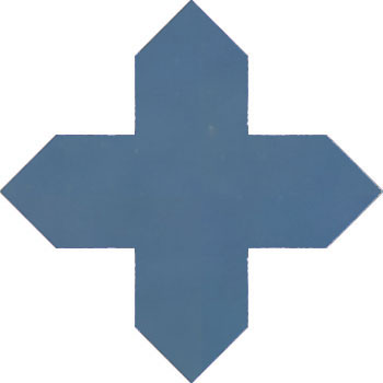 Mosaic House Moroccan tile Alice Cross 2 Light Blue  solid hand painted 